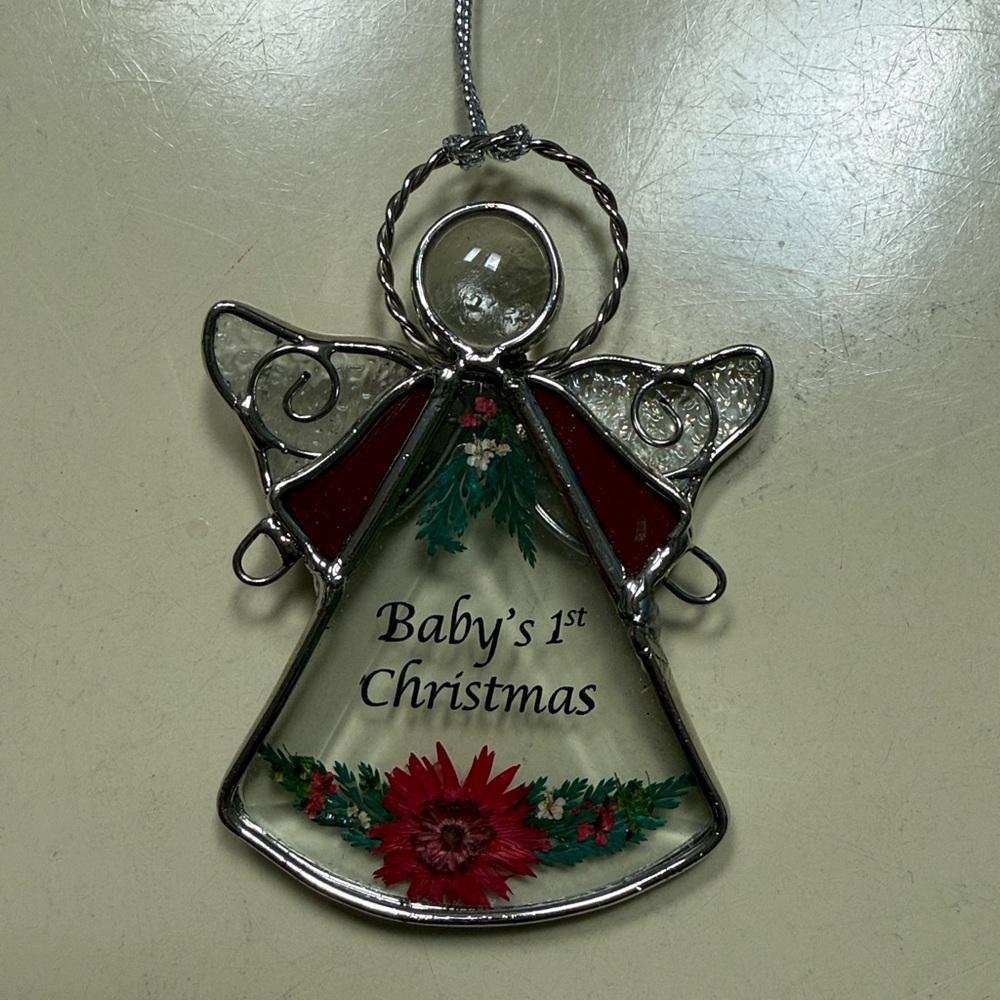 TWO Baby's First Christmas Ornaments one “leaded” glass - Picture 7 of 11